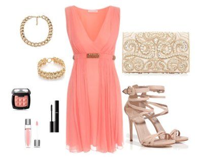 peach dress outfit ideas 0099