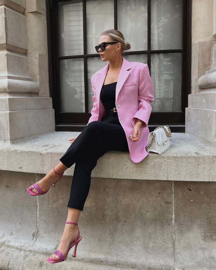 pink blazer outfit ideas 0024