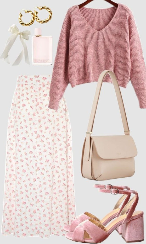 pink dress outfit ideas 0058