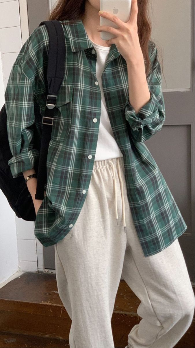 plaid shirt outfit ideas 0032