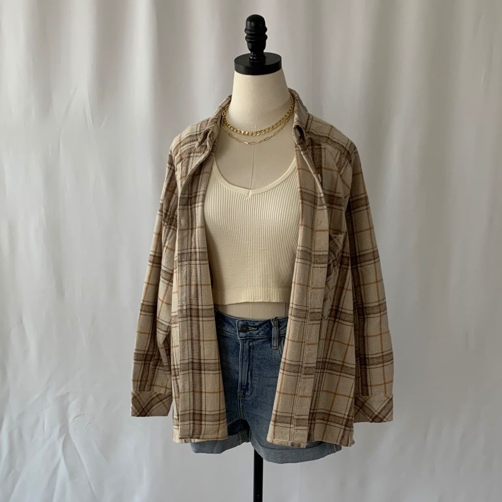 plaid shirt outfit ideas 0040