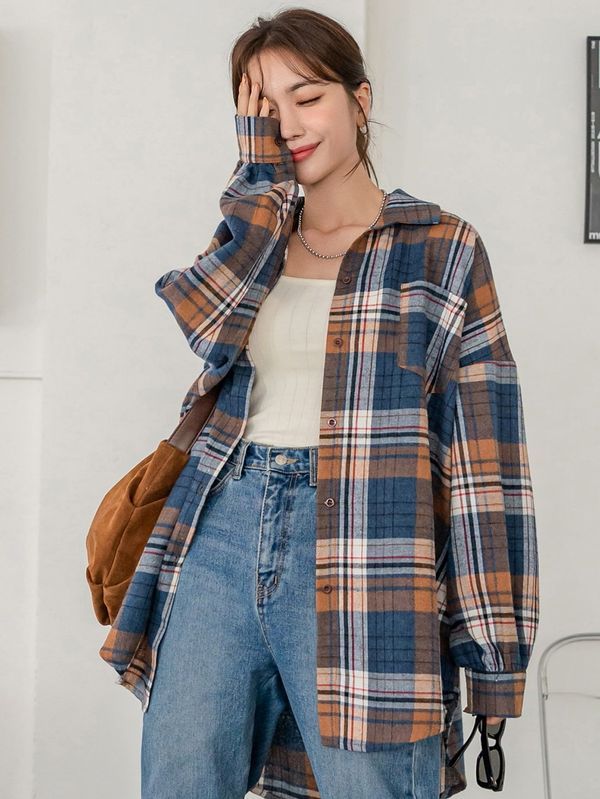 plaid shirt outfit ideas 0047