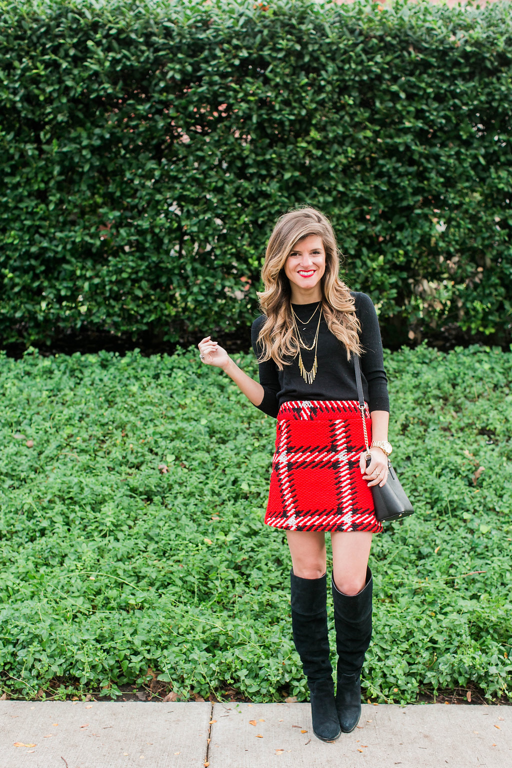 plaid skirt outfit ideas 0025