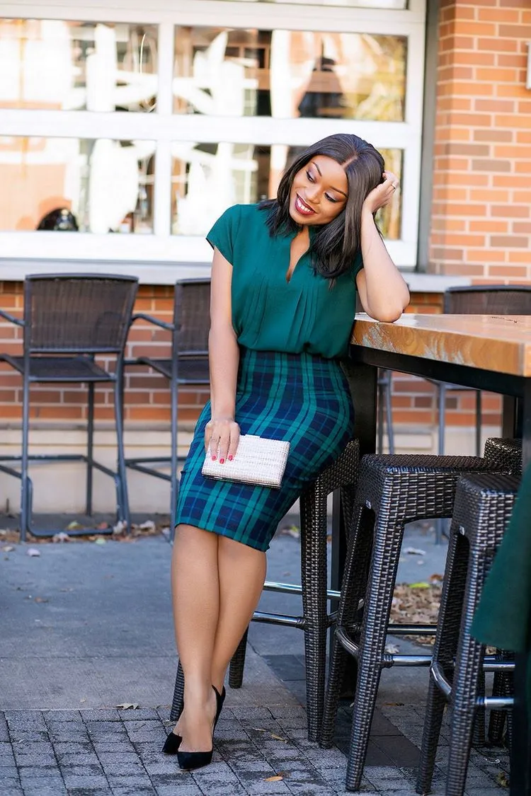 plaid skirt outfit ideas 0054