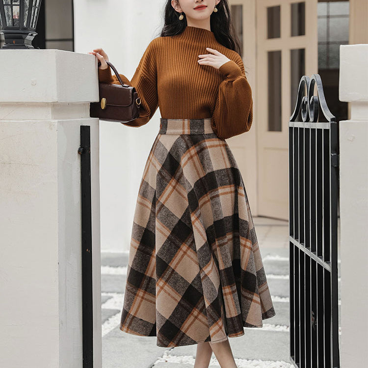 plaid skirt outfit ideas 0084