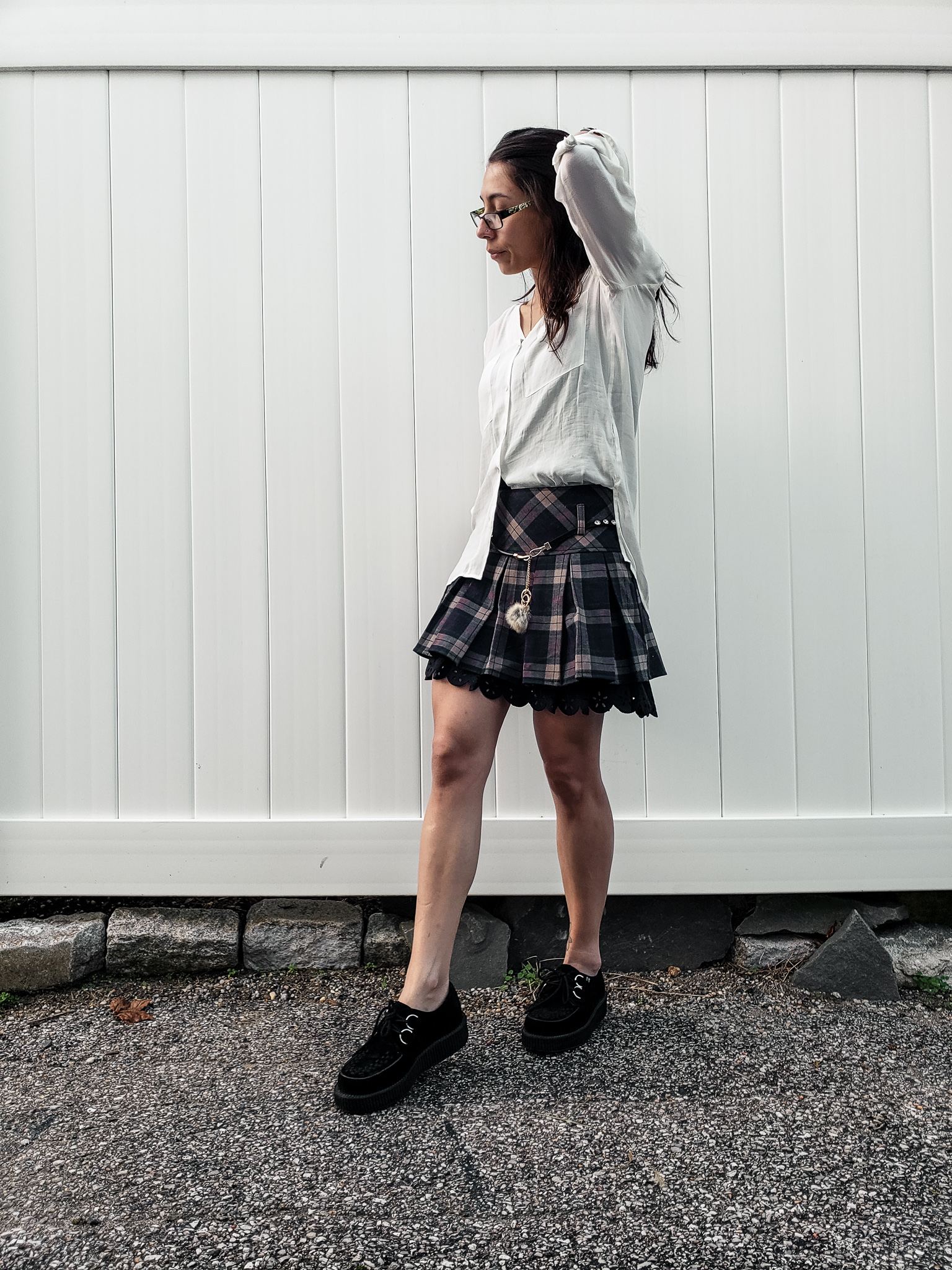 plaid skirt outfit ideas 0097