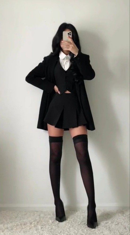 playful outfit ideas with stockings