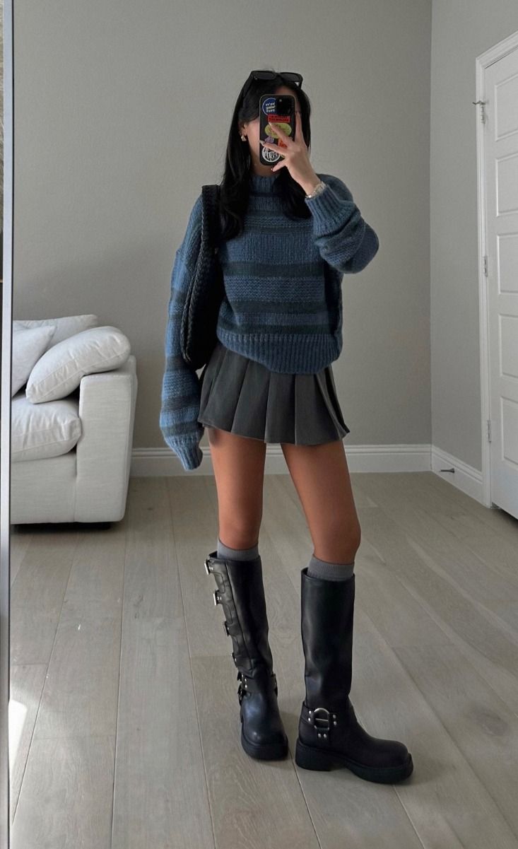 pleated mini skirt outfit ideas 0037