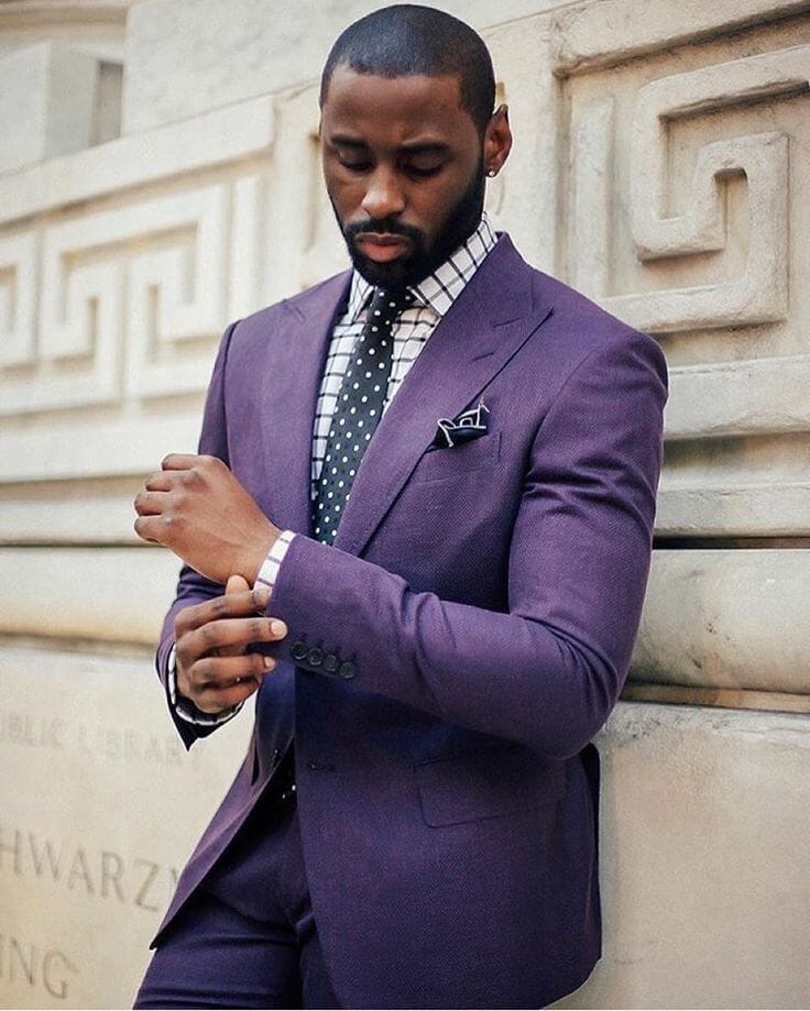 purple outfit ideas for men in summer