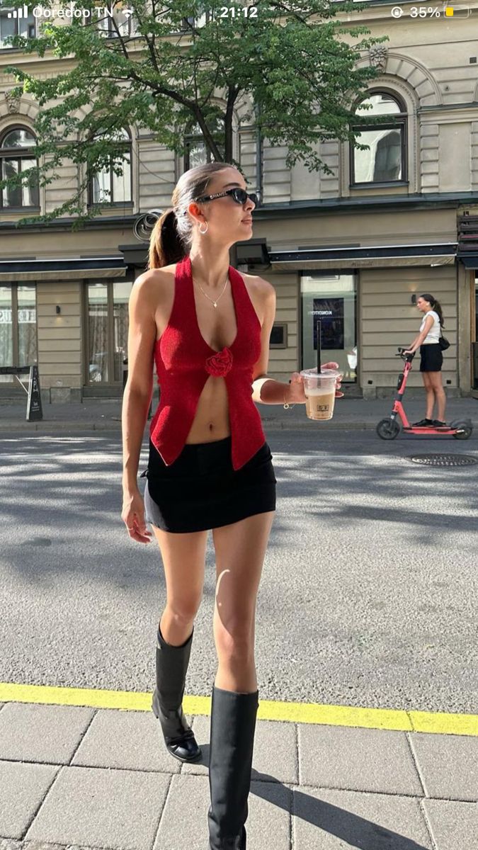 red boots outfit ideas for fall