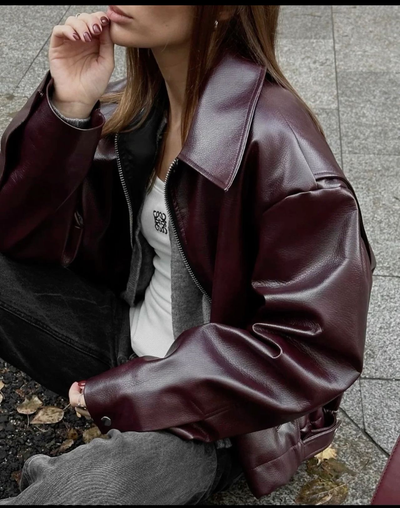 red leather jacket outfit ideas 0018