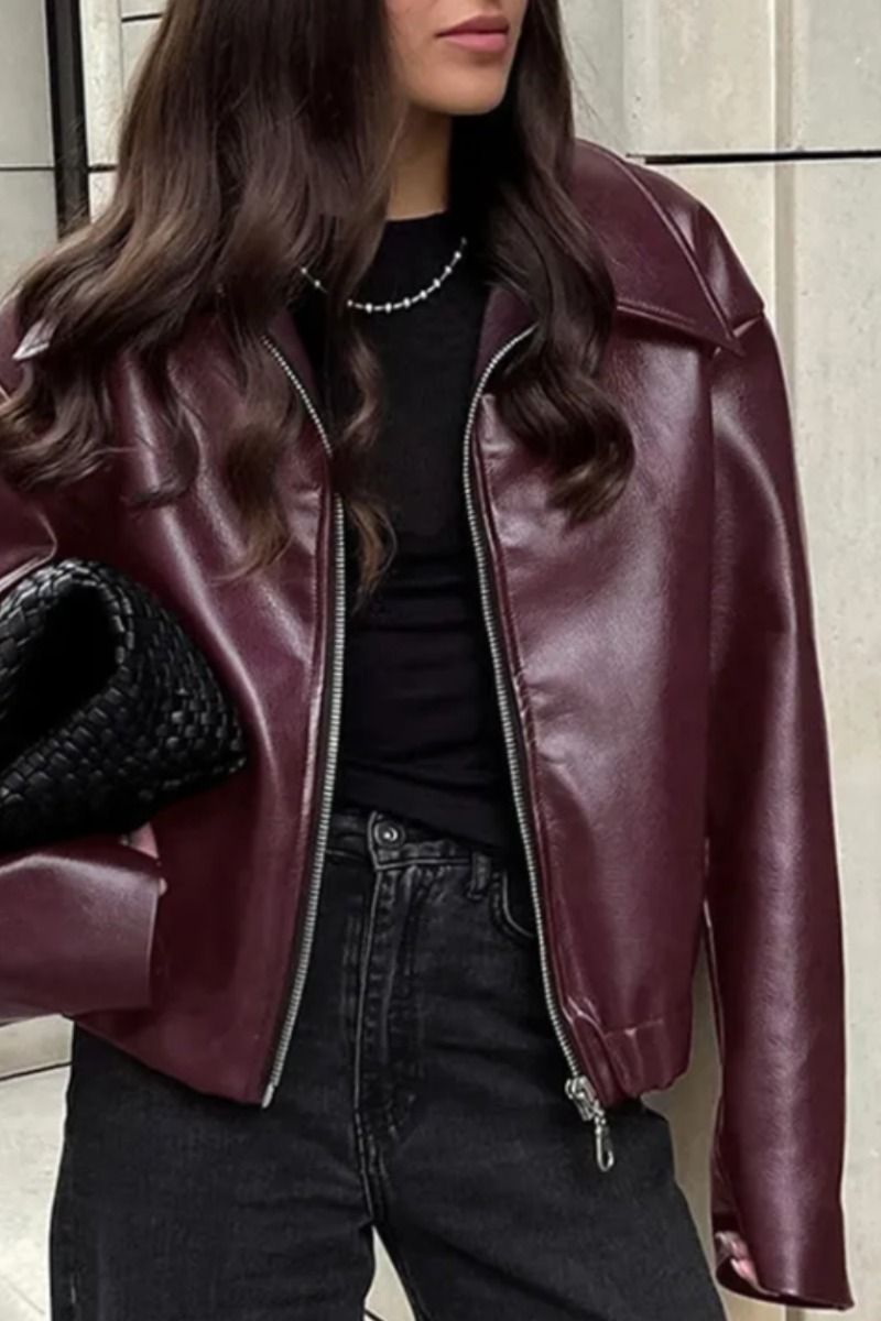 red leather jacket outfit ideas 0027