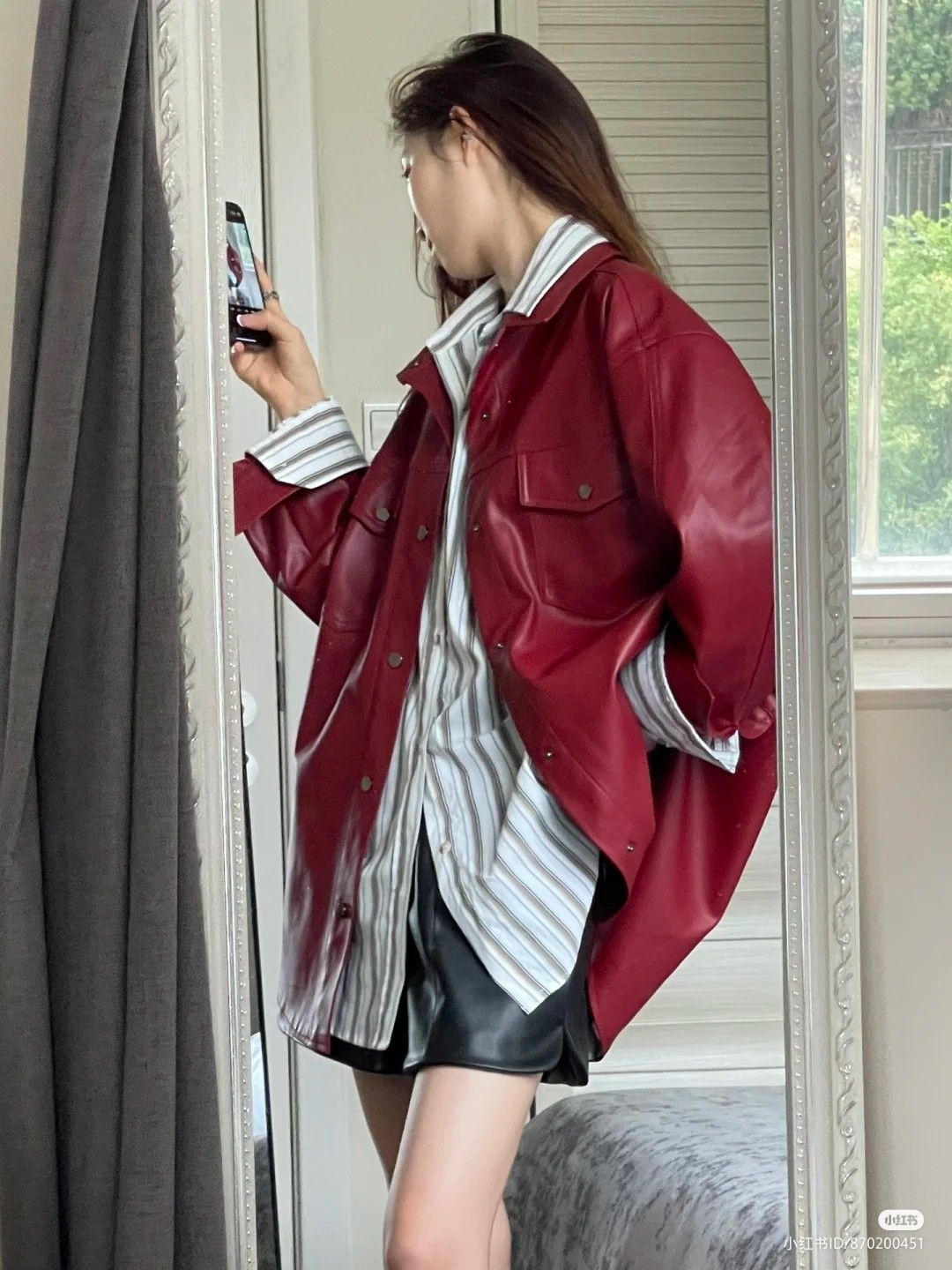 red leather jacket outfit ideas 0037