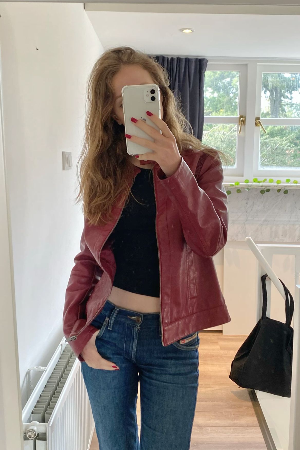 red leather jacket outfit ideas 0053