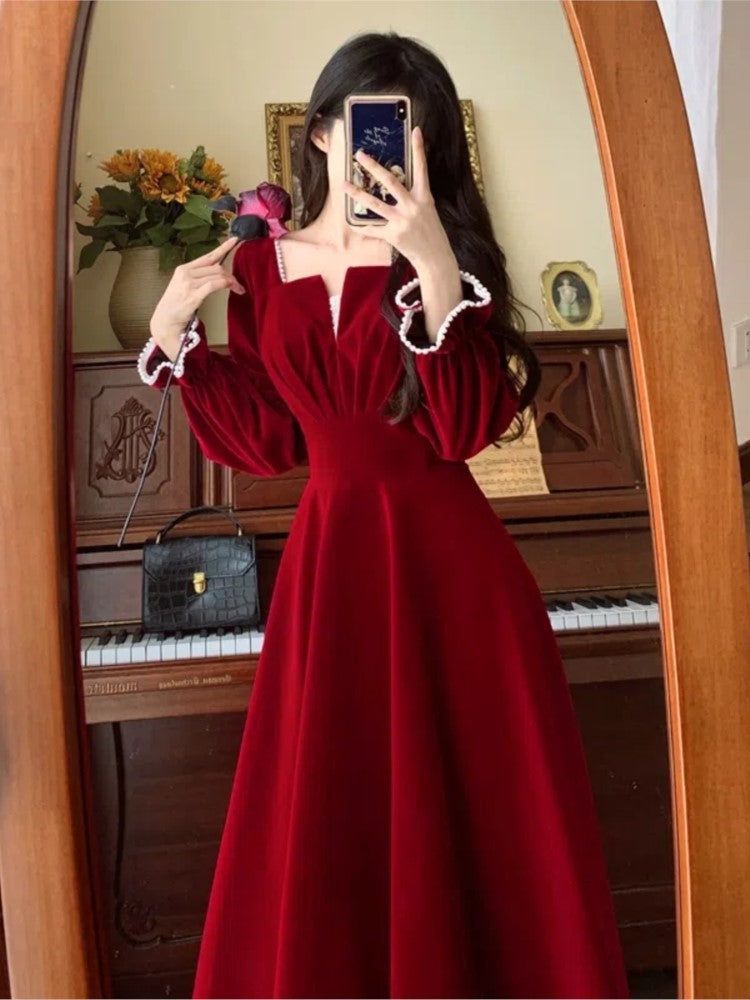 red velvet dress outfit ideas 0031