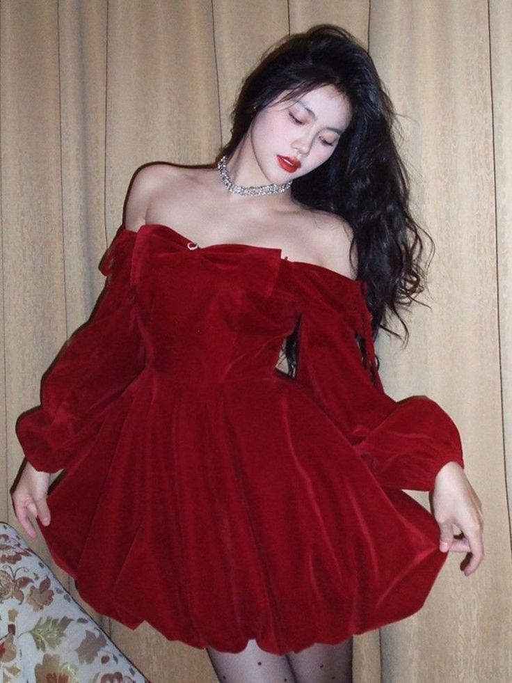 red velvet dress outfit ideas 0032