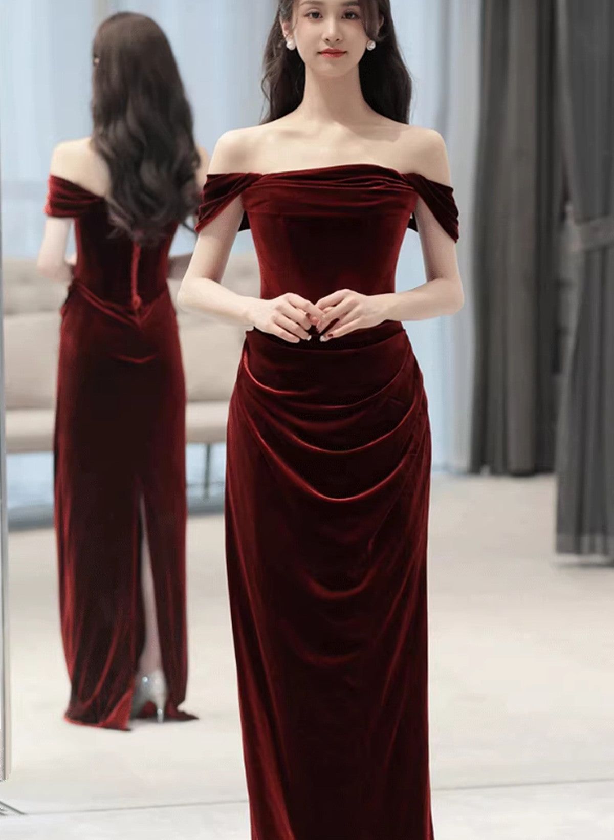 red velvet dress outfit ideas 0036