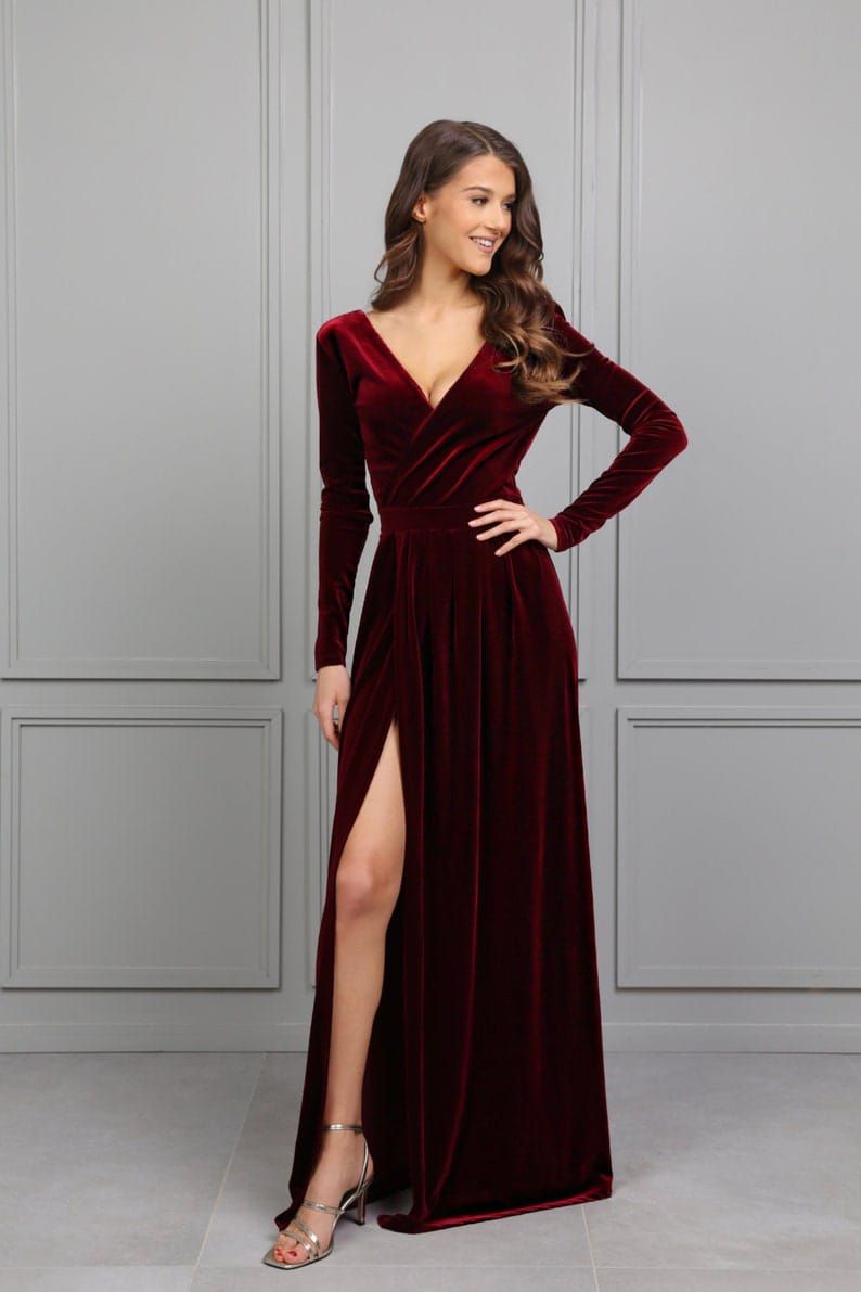 red velvet dress outfit ideas 0039