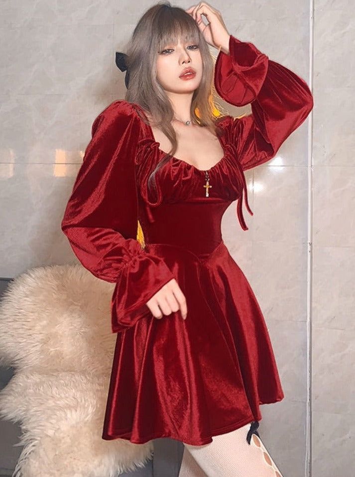 red velvet dress outfit ideas 0041