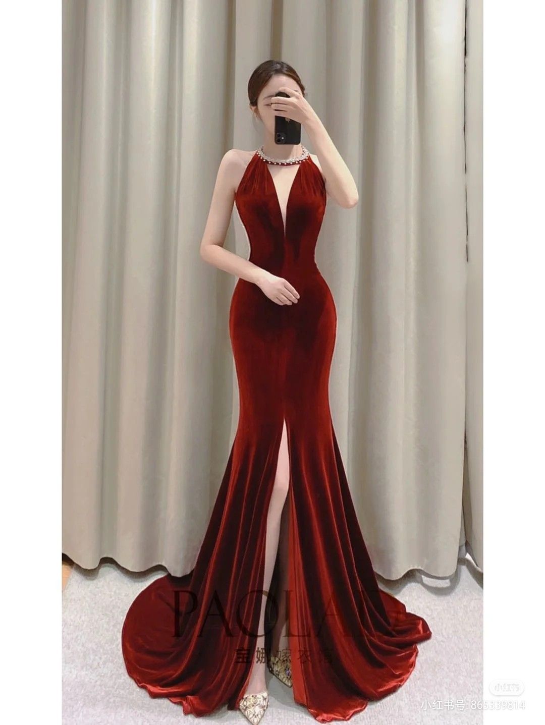 red velvet dress outfit ideas 0056