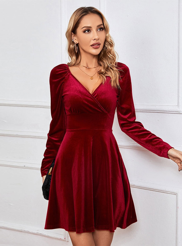 red velvet dress outfit ideas 0072