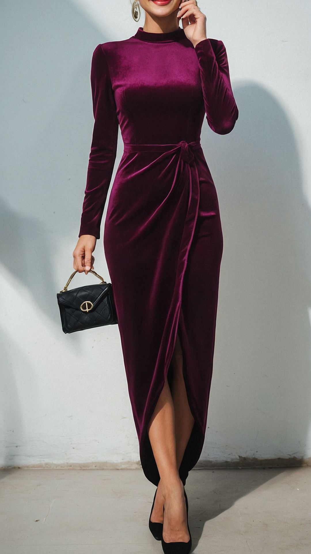 red velvet dress outfit ideas 0082