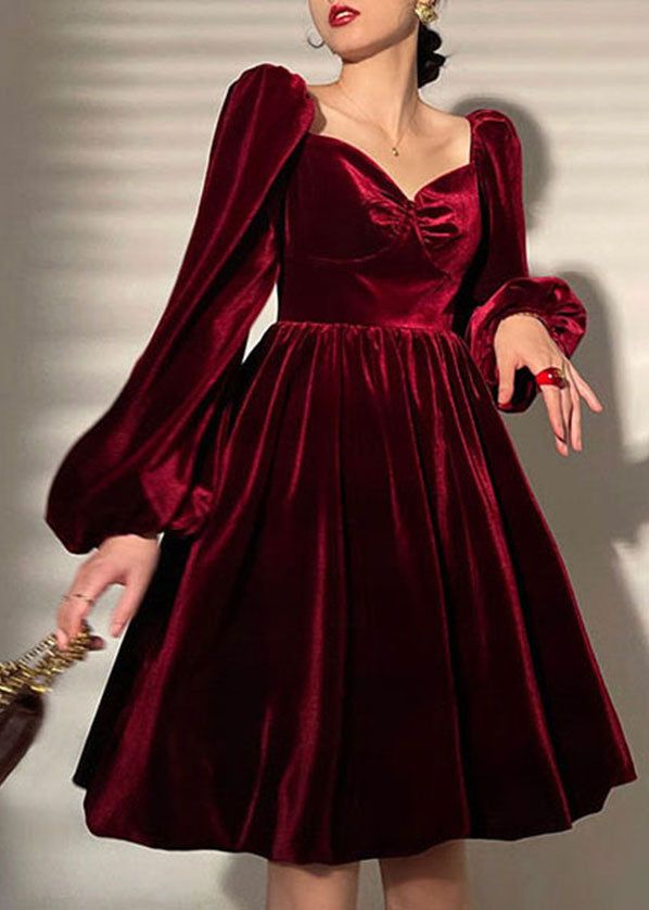 red velvet dress outfit ideas 0084