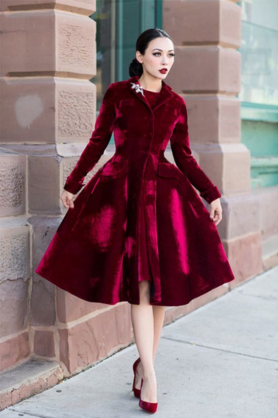 red velvet dress outfit ideas 0091