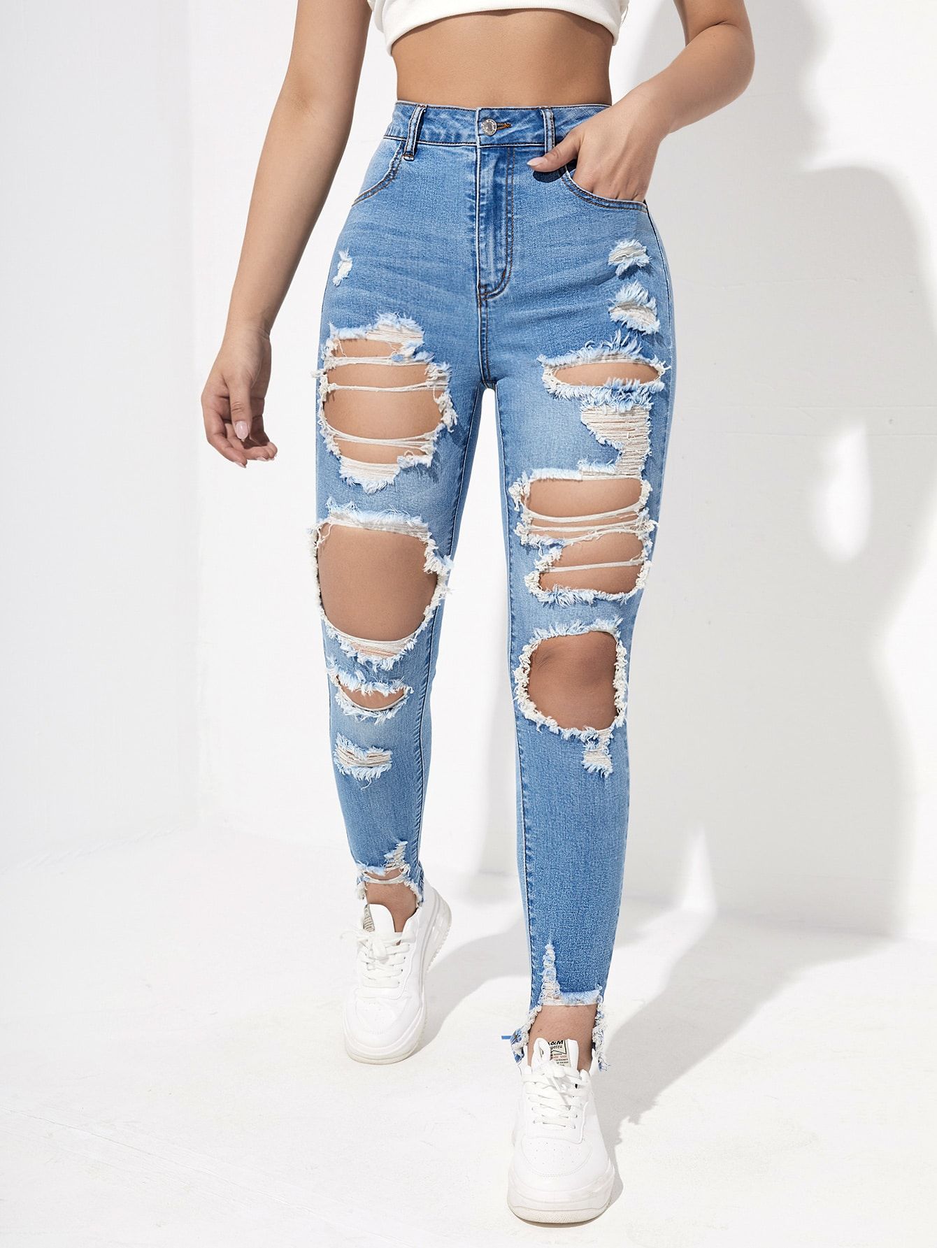 ripped jeans outfit ideas 0078