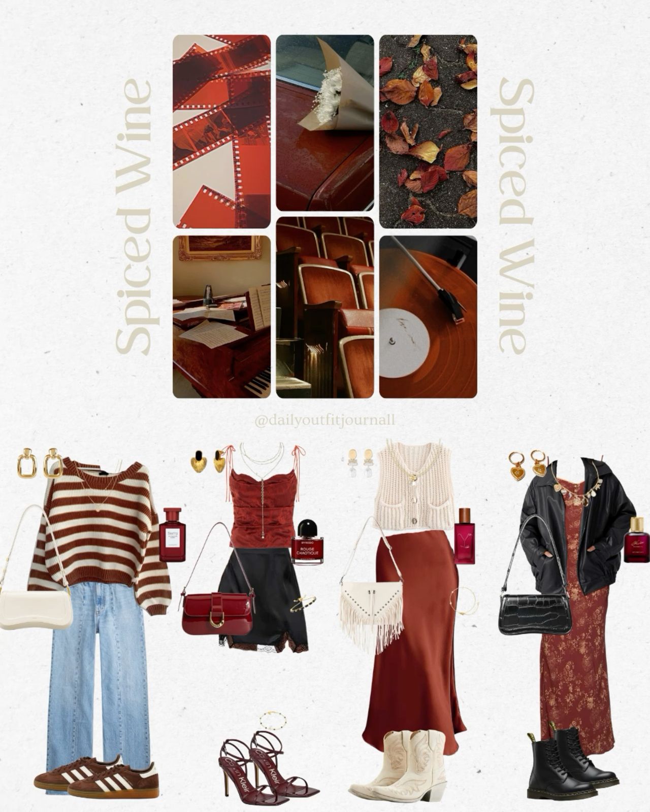 rust color outfit ideas with accessories