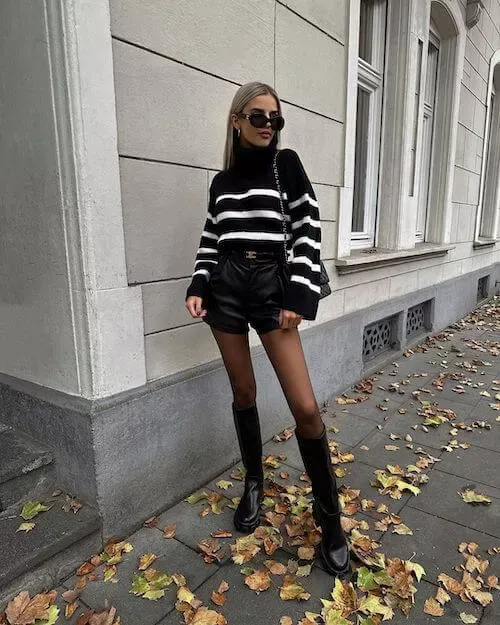 shorts and boots outfit ideas 0023