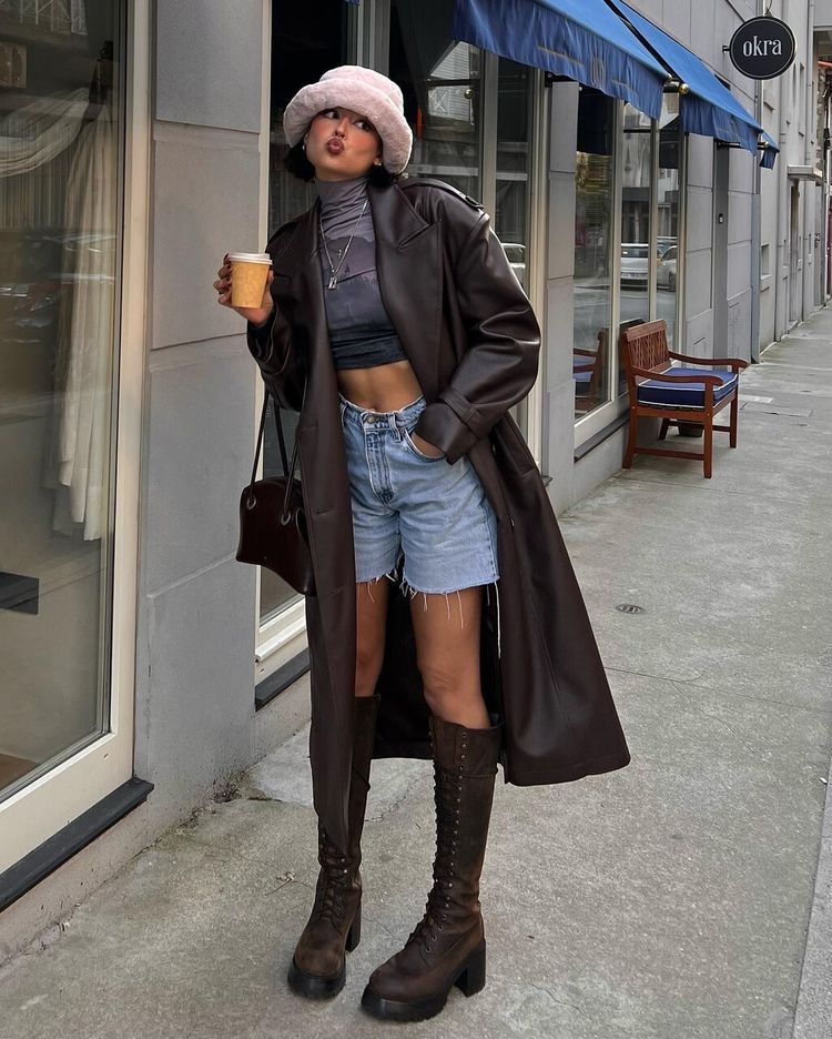 shorts and boots outfit ideas 0031