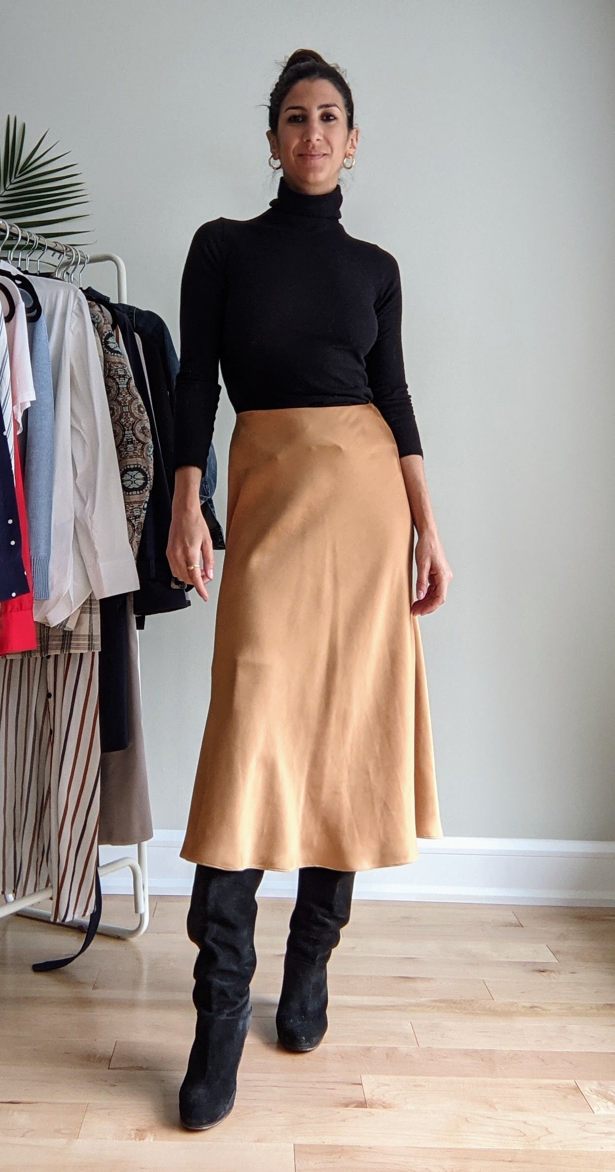 silk midi skirt outfit ideas 0041