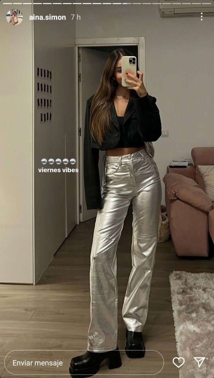 silver pants outfit ideas 0046