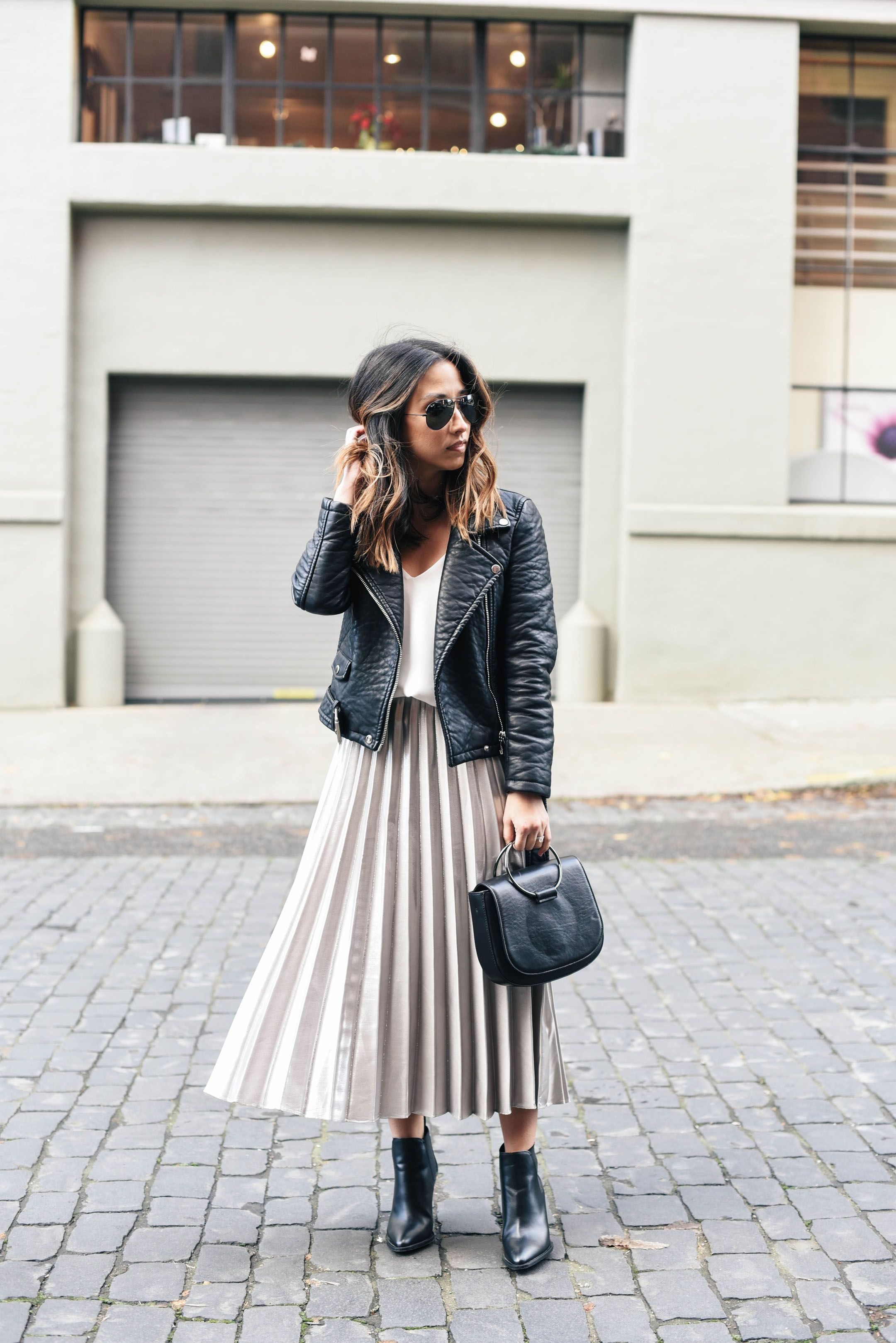 silver skirt outfit ideas 0045