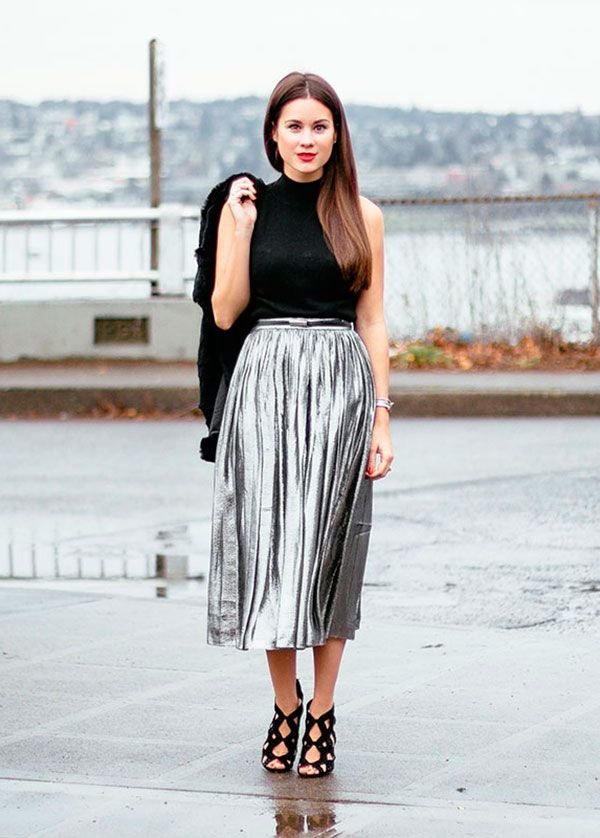 silver skirt outfit ideas 0057