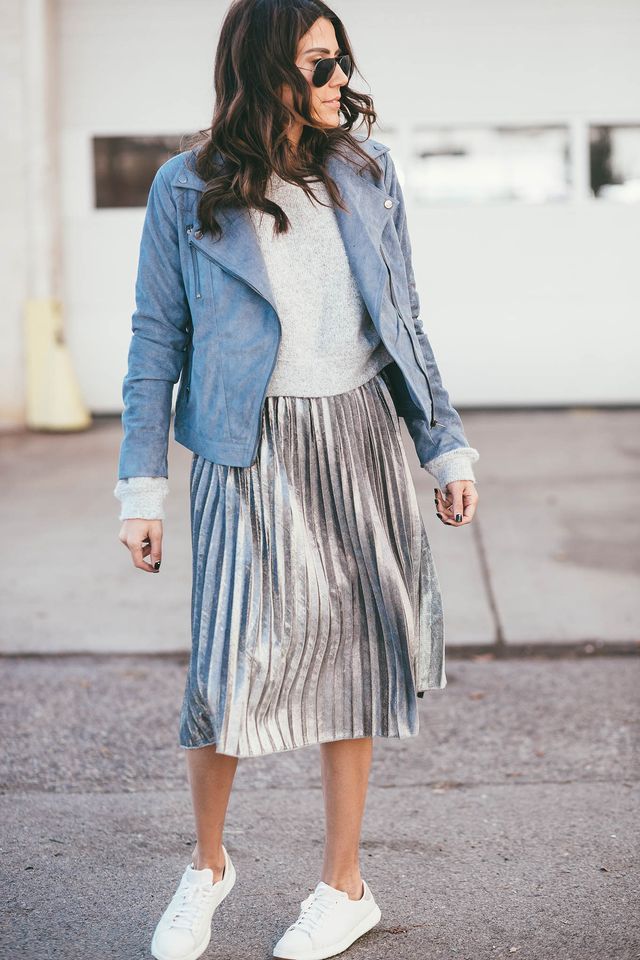 silver skirt outfit ideas 0070