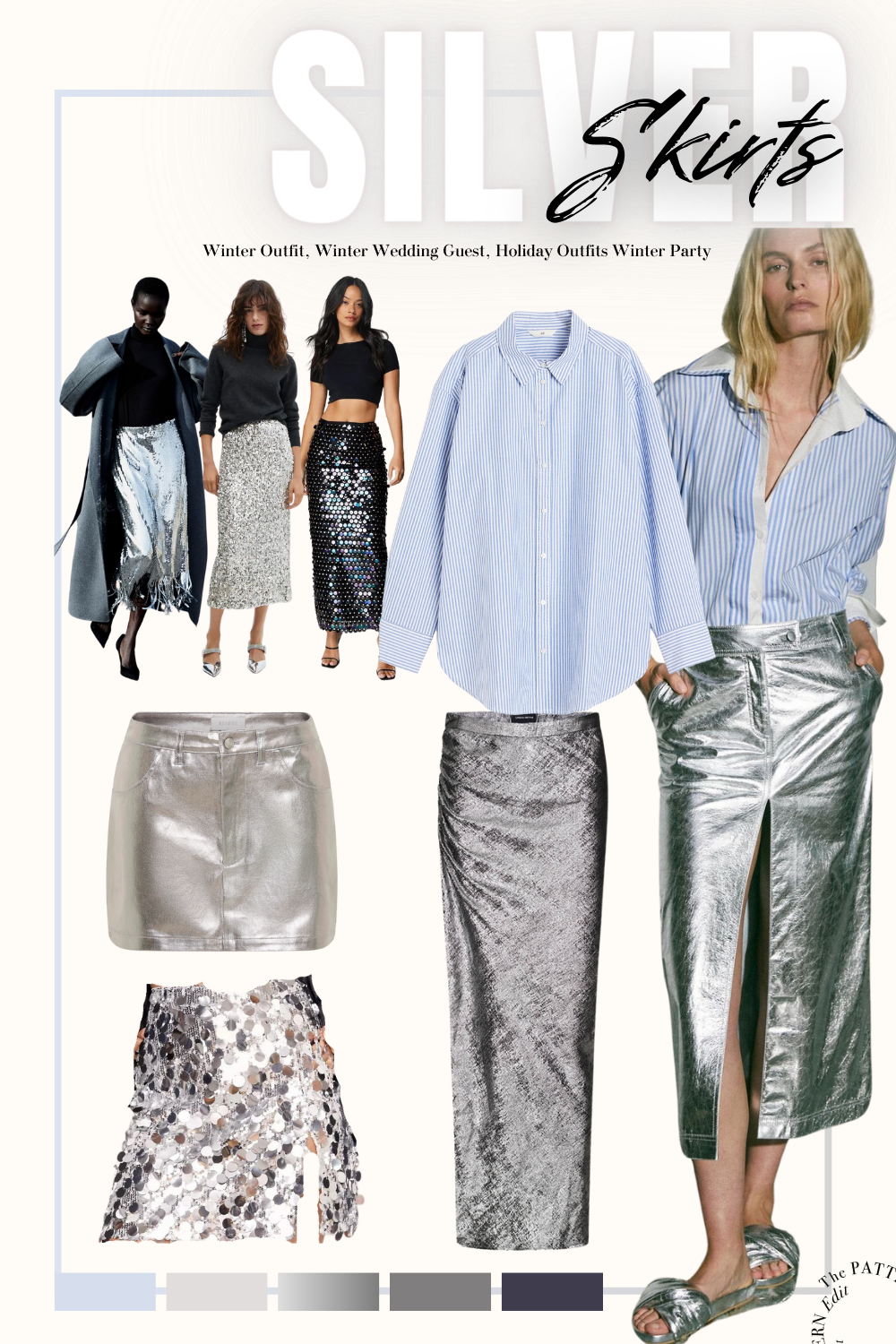 silver skirt outfit ideas 0088