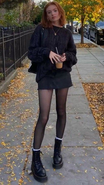 skirt and tights outfit ideas 0044