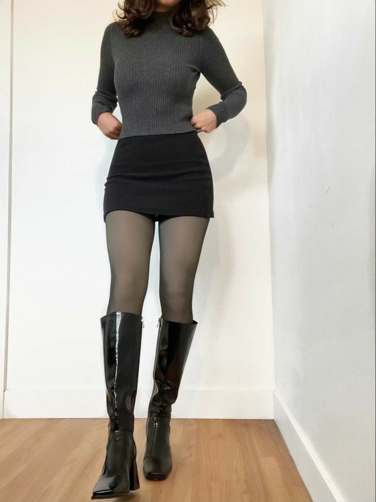 skirt and tights outfit ideas 0047