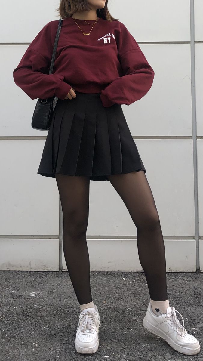 skirt and tights outfit ideas 0089