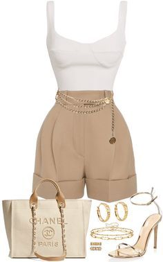 sophisticated white and gold ensemble ideas