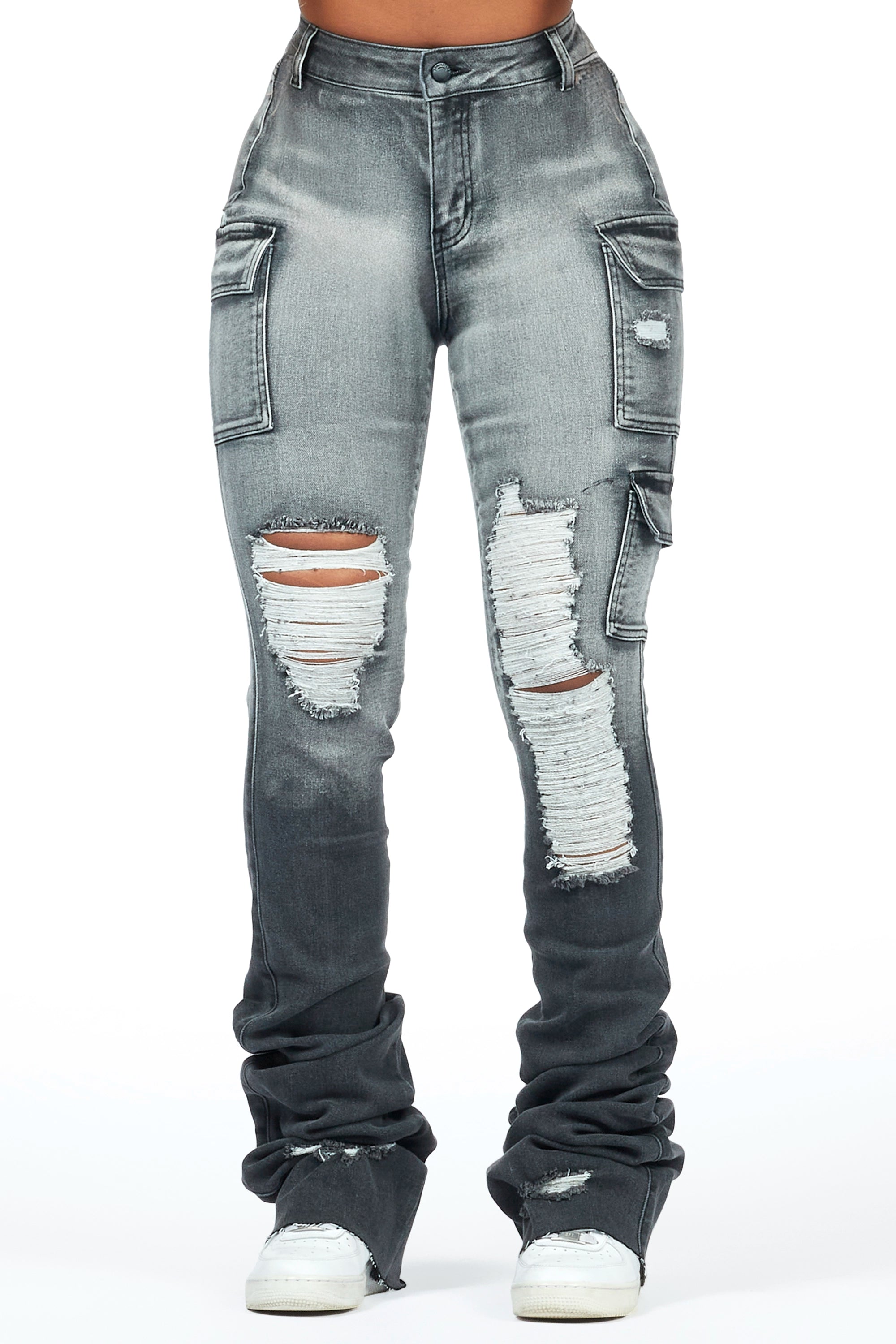 stacked jeans outfit ideas 0042