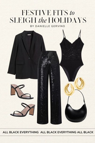 stylish combinations with black sequin pants