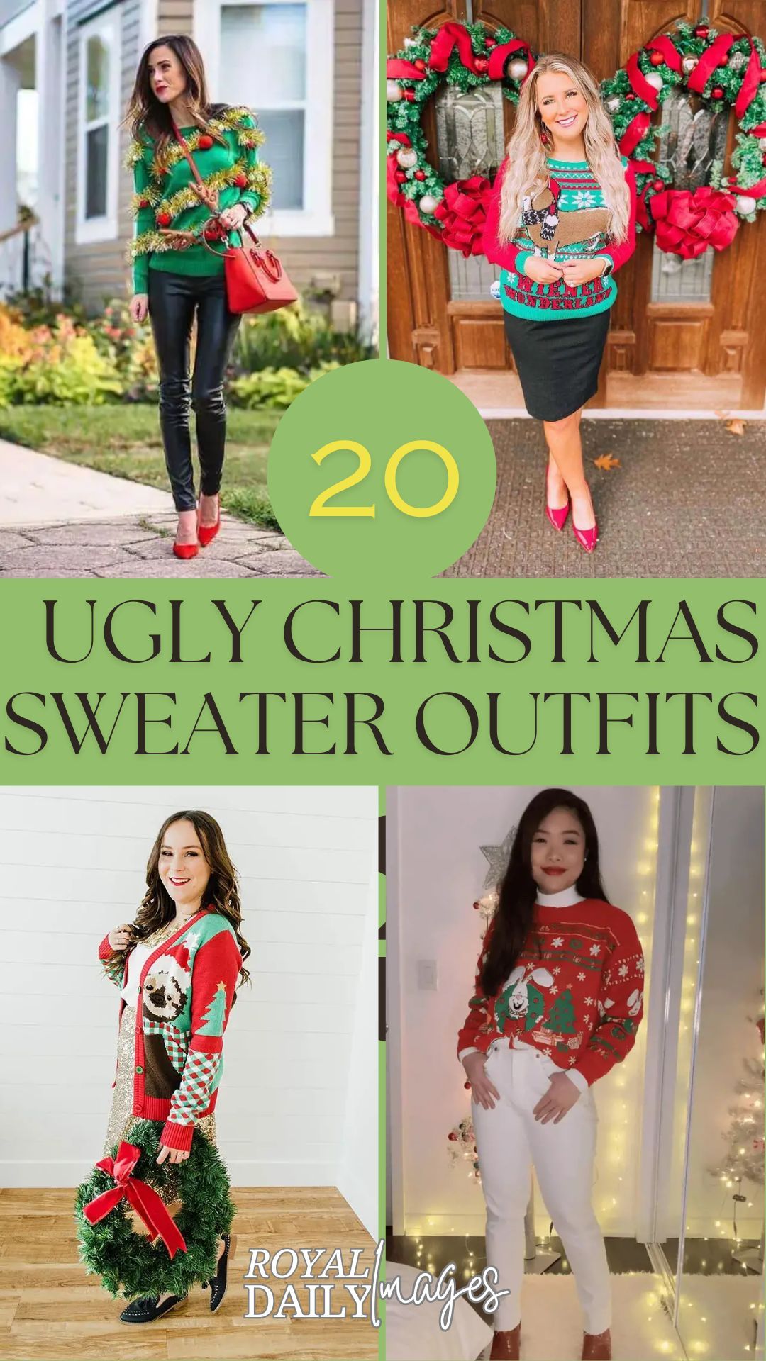 stylish combinations with ugly Christmas sweaters