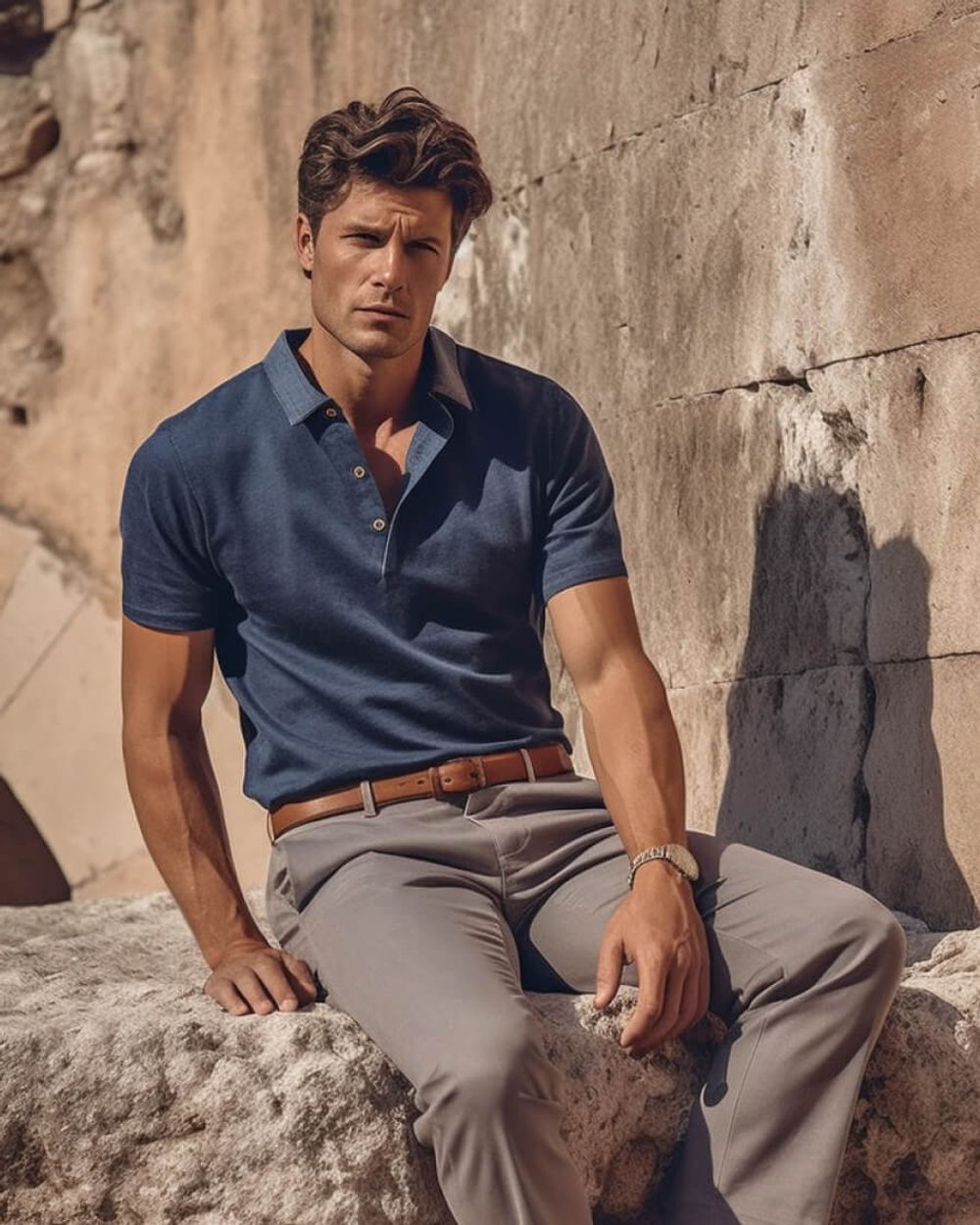 stylish polo shirt outfit ideas male