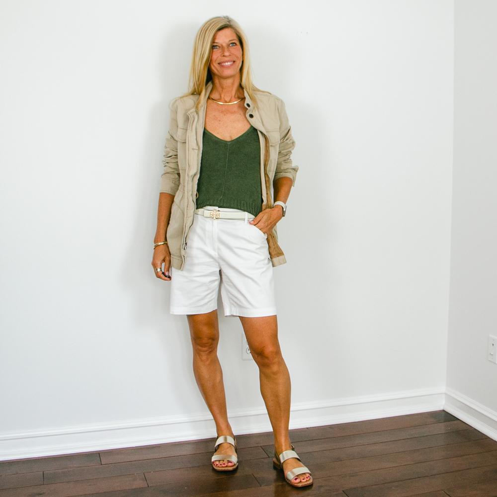 stylish ways to wear khaki shorts