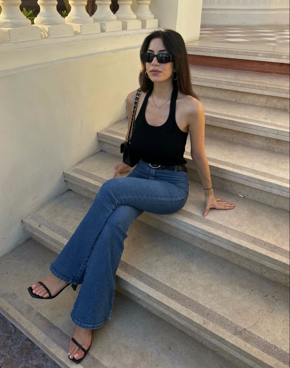 summer jeans and heels outfit inspiration