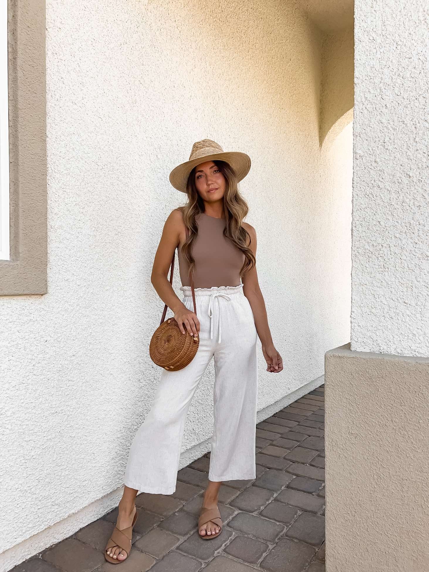 summer white linen pants outfit ideas 0025