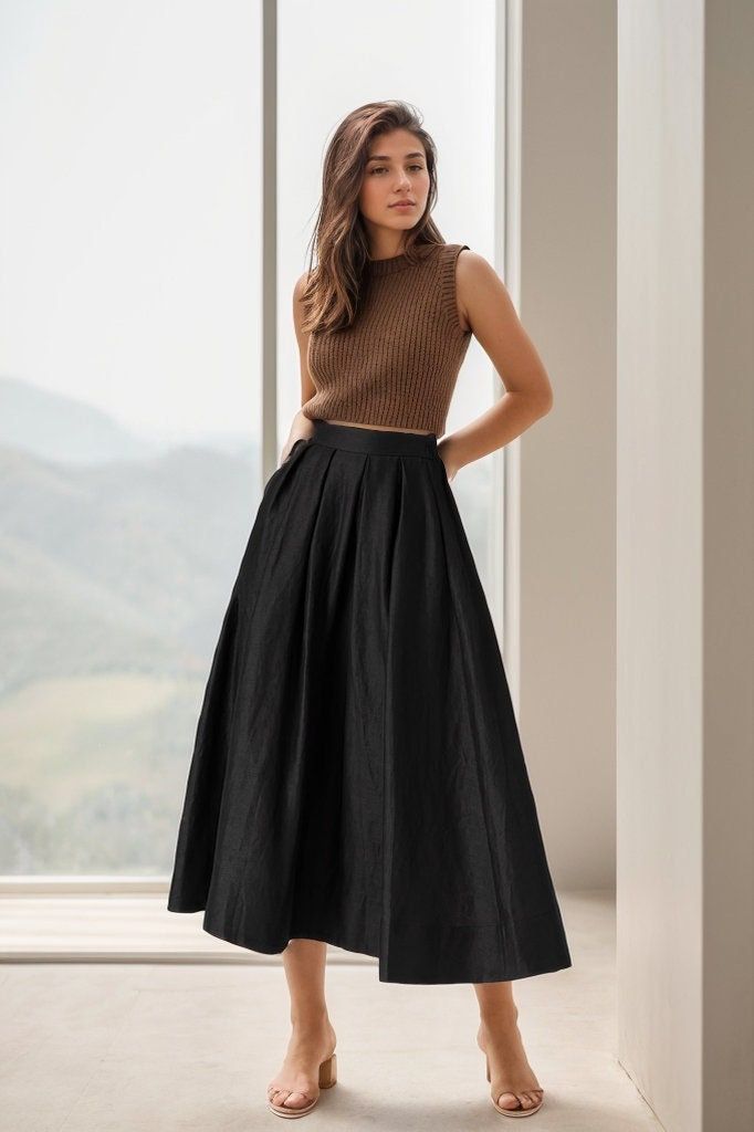 trendy A line skirt outfit ideas for spring